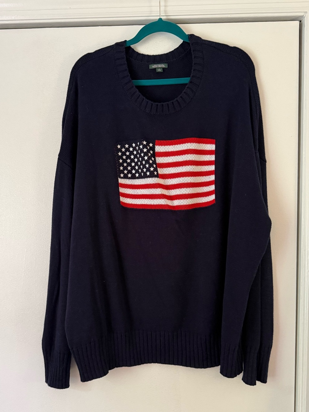 Navy Blue American Flag Sweater